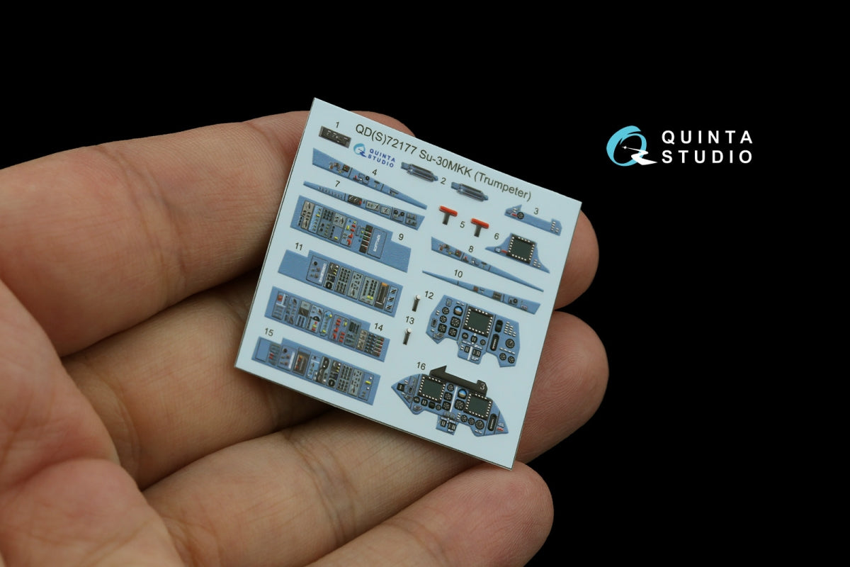 Quinta Studio QD+72177 Su-30MKK 3D-Printed &amp;amp; coloured Interior on decal paper (Trumpeter) (with 3D-printed resin part) 1/72 – zdjęcie 5