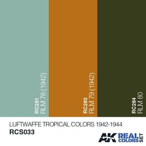 AK Interactive RCS033 LUFTWAFFE TROPICAL COLORS 1942-1944 3x10ml – zdjęcie 2