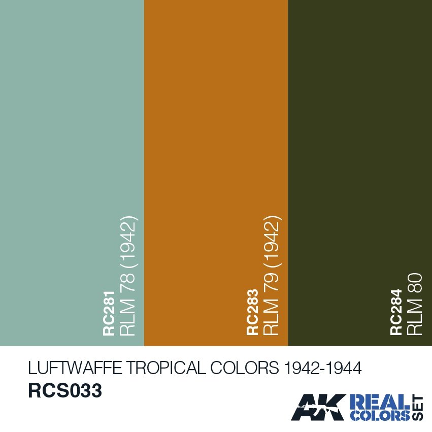 AK Interactive RCS033 LUFTWAFFE TROPICAL COLORS 1942-1944 3x10ml – zdjęcie 2