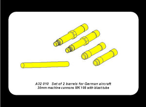 Aber A32010 Set of 2 barrels for German aircraft 30mm machine cannons MK 108 with blast tube 1/32 – zdjęcie 8