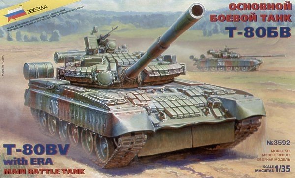 Zvezda 3592 T-80BV Russian Main Battle Tank with ERA 1/35
