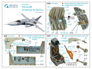Quinta Studio QD48238 Su-24M 3D-Printed &amp;amp; coloured Interior on decal paper ( Trumpeter ) 1/48 – zdjęcie 2