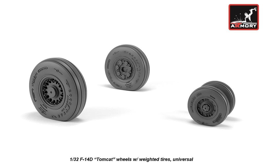 Armory Models AW32310 F-14D Tomcat late type wheels w/ weighted tires 1/32