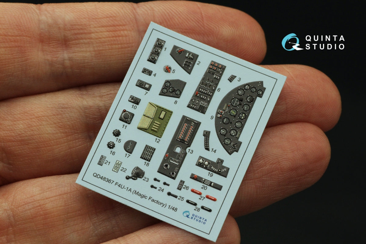 Quinta Studio QD48367 F4U-1A 3D-Printed &amp;amp; colored Interior on decal paper (Magic Factory) 1/48 – image 3