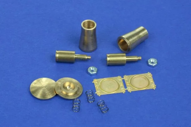 RB Model 35A08 Railroad round buffer turned and photo etch brass kit set contains two buffers 1/35 – zdjęcie 3