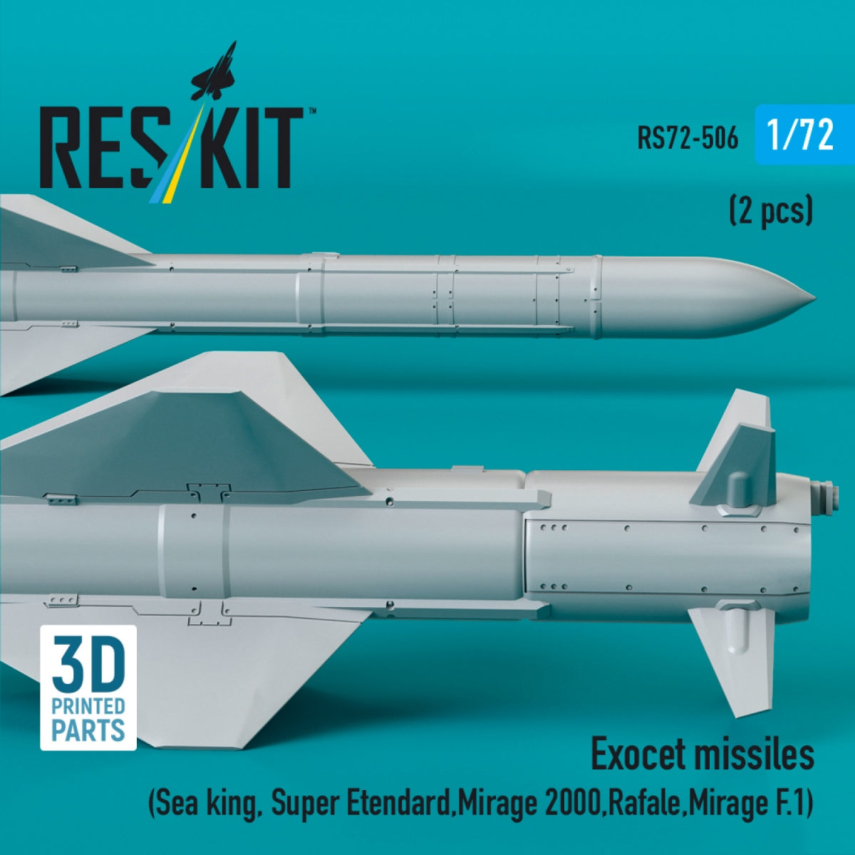 RESKIT RS72-0506 Exocet missiles (2 pcs) (3D Printed) 1/72 – zdjęcie 2