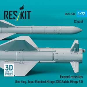 RESKIT RS72-0506 Exocet missiles (2 pcs) (3D Printed) 1/72 – zdjęcie 2