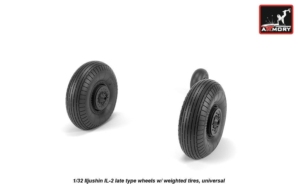 Armory Models AW32016 Iljushin IL-2 Bark late type wheels w/ weighted tyres 1/32 – zdjęcie 3