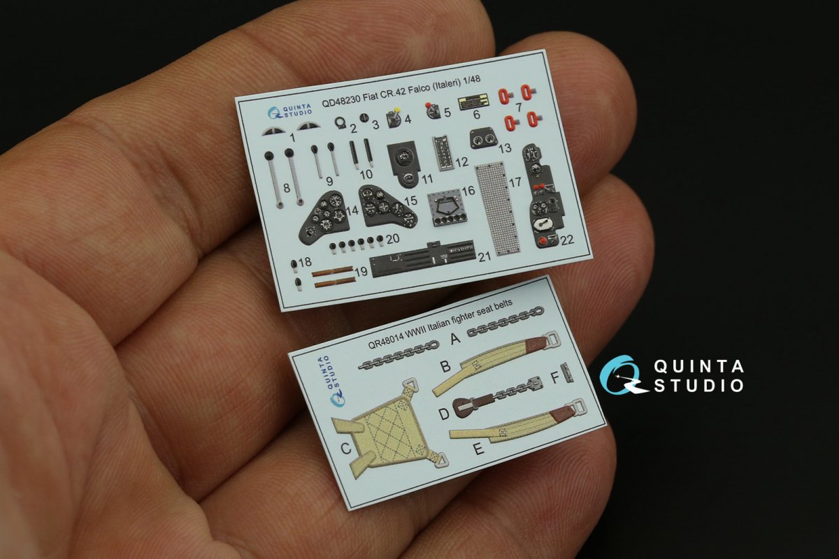 Quinta Studio QD48230 Fiat CR.42 3D-Printed &amp;amp; coloured Interior on decal paper (Italeri) 1/48 – zdjęcie 6