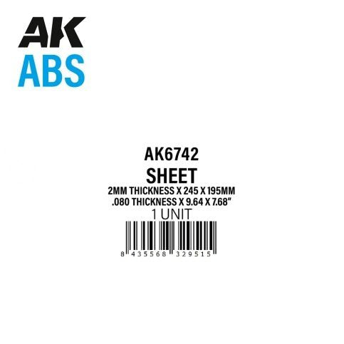 AK Interactive AK6742 2MM THICKNESS X 245 X 195MM – ABS SHEET – 1 UNIT PER BAG – zdjęcie 2