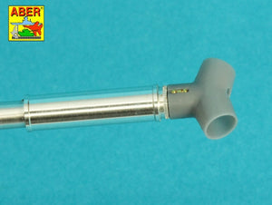 Aber 35L-359 90 mm M-36 Barrel with Y-Shaped Muzzle Brake with Mantlet Cover for M47 Patton / Lufa z hamulcem o kształcie Y do czołgu M47 Patton z pokrowcem na jarzmo (Tamiya) 1/35