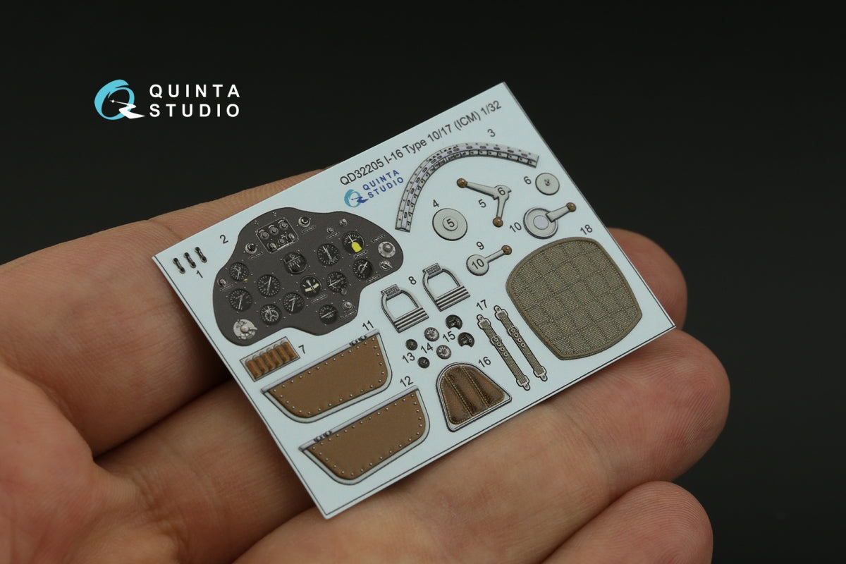 Quinta Studio QD32205 I-16 Type 10/17 3D-Printed coloured Interior on decal paper (ICM) 1/32 – zdjęcie 9