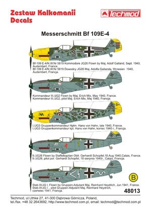Techmod 48013 - Messerschmitt Bf 109E-4 1/48 – zdjęcie 2