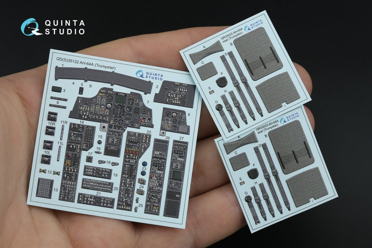 Quinta Studio QD35132 AH-64A 3D-Printed coloured Interior on decal paper (Trumpeter) 1/35 – zdjęcie 3