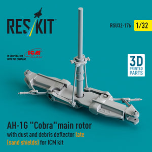 RESKIT RSU32-0176 AH-1G &amp;quot;Cobra&amp;quot; main rotor with dust and debris deflector (sand shields) late version for ICM kit (3D Printed) 1/32 – zdjęcie 2