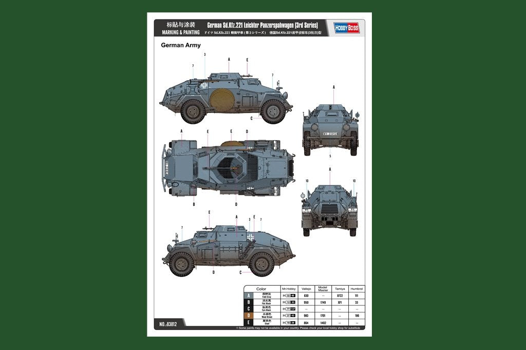 Hobby Boss 83812 German Sd.Kfz.221 Leichter Panzerspahwagen (3rd Series) – image 3