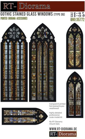 RT-Diorama 35772 Gothic Stained Glass Windows 6 1/35
