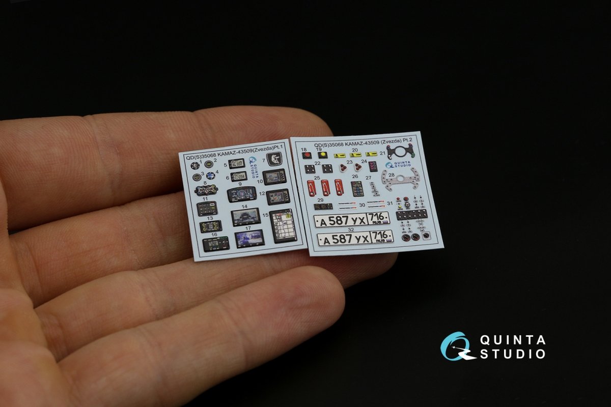 Quinta Studio QDS-35068 KAMAZ-43509 3D-Printed &amp;amp; coloured Interior on decal paper (Zvezda) (Small version) 1/35 – zdjęcie 12