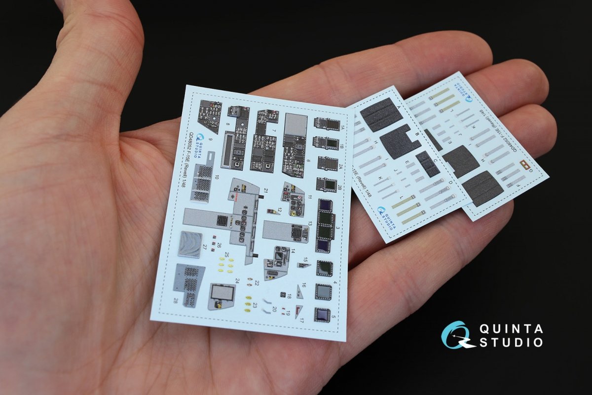 Quinta Studio QD48052 F-15E 3D-Printed &amp;amp; coloured Interior on decal paper (for Revell kit) 1/48 – zdjęcie 4