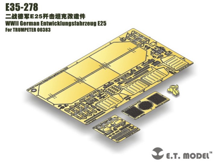 ET modèle E35-278 seconde guerre mondiale allemand Entwicklungsfahrzeug E25 pour TRUMPETER 00383 1/35