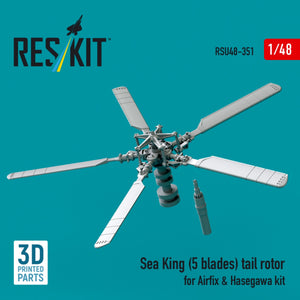 RESKIT RSU48-0351 Sea King (5 blades) tail rotor for Airfix &amp;amp; Hasegawa kit (3D printed) 1/48