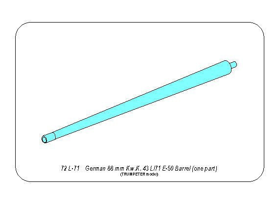Aber 72L-71 Germ.88 mm Kw.K. 43 L/71 E-50 Barrel (one part) 1/72 – image 8