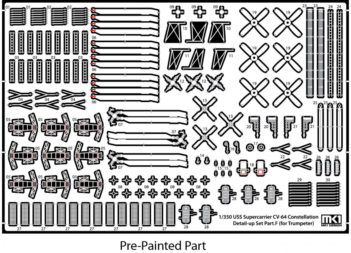 MK1 Design MS-35048 CV-64 Constellation Detail-up Part DX for Trumpeter 1/350 – zdjęcie 13