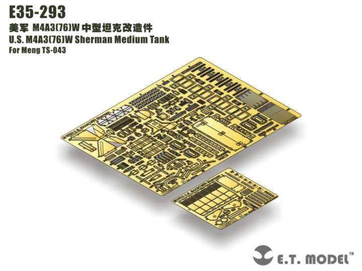 E.T. Model E35-293 U.S. M4A3（76）W Sherman Medium For Meng TS-043 Tank – zdjęcie 2