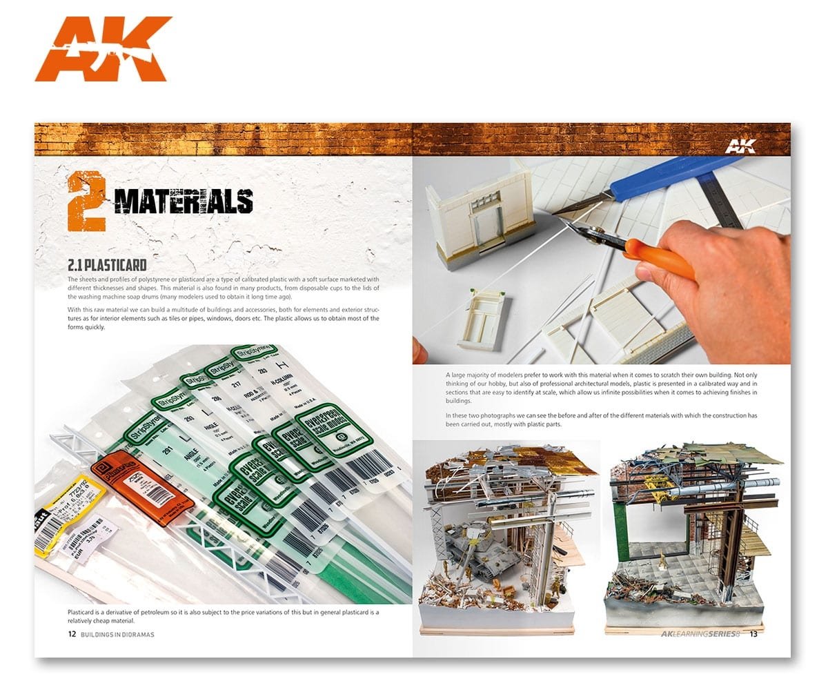 AK Interactive AK256 AK LEARNING 09: THE ULTIMATE GUIDE TO MAKE BUILDINGS IN DIORAMAS (English) – zdjęcie 4