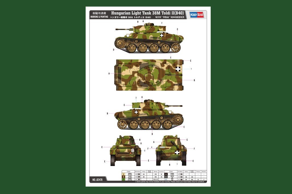 Hobby Boss 82478 Hungarian Light Tank 38M Toldi II(B40) 1/35 – zdjęcie 3