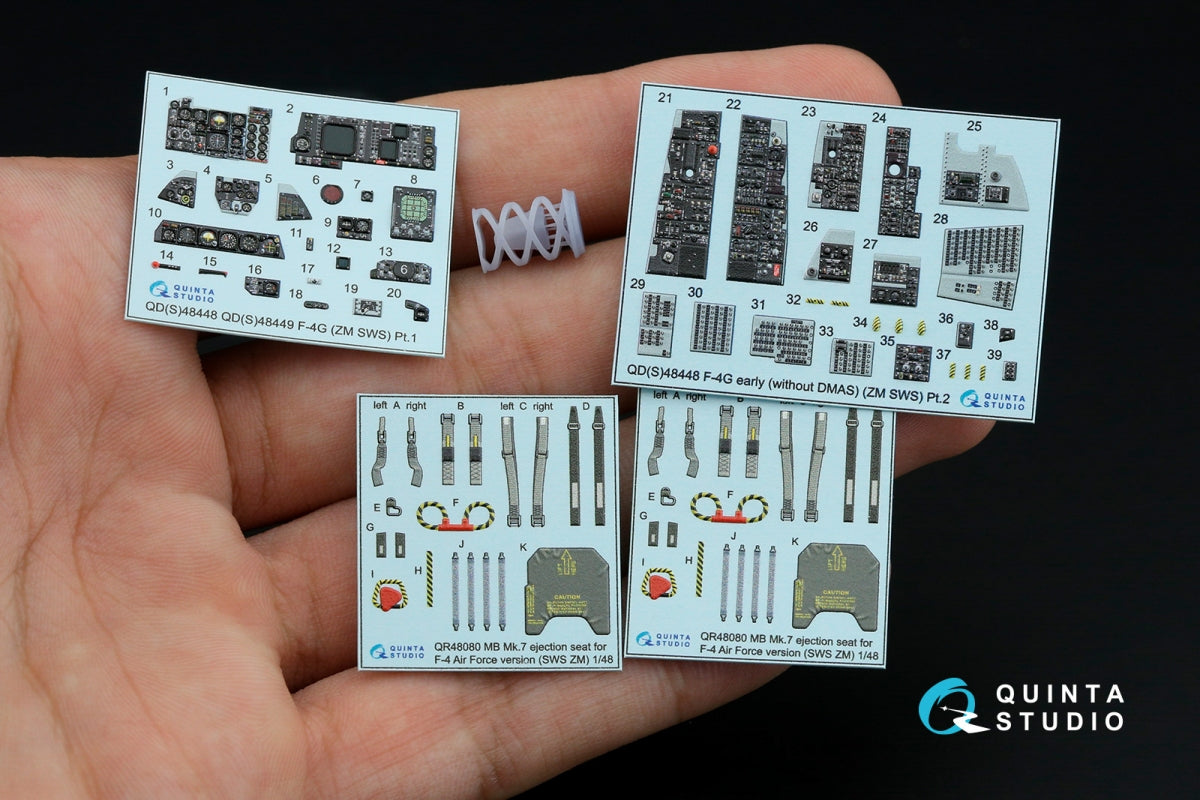 Quinta Studio QD+48448 F-4G early 3D-Printed &amp;amp; coloured Interior on decal paper (Zoukei Mura SWS) (with 3D-printed resin parts) 1/48 – zdjęcie 2