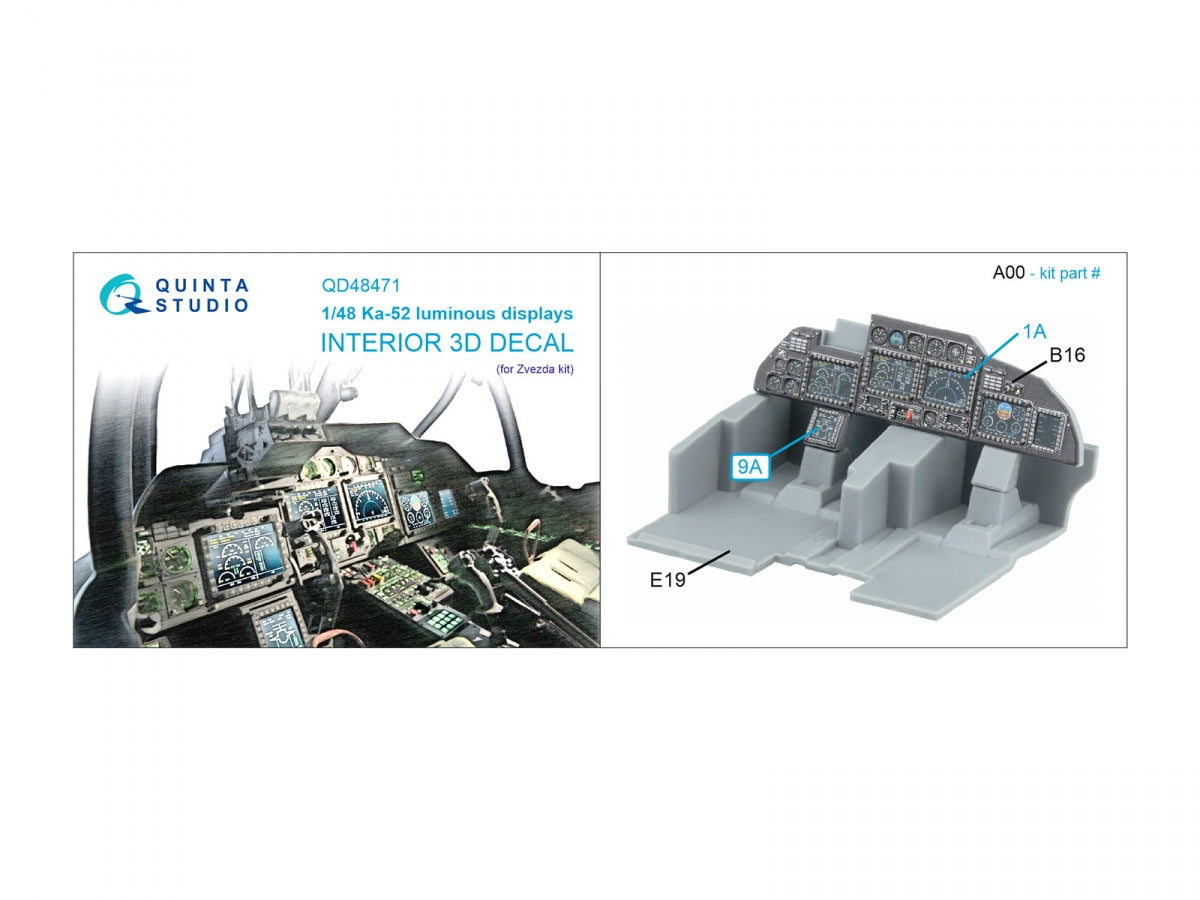 Quinta Studio QD48471 Ka-52 luminous displays for QD48470/QDS-48470 sets (Zvezda) 1/48 – zdjęcie 8