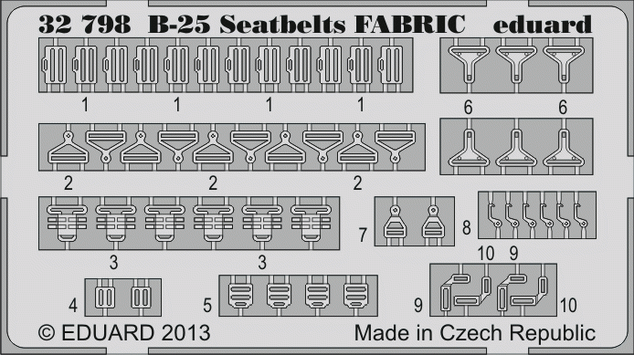 Eduard 32798 B-25 seatbelts FABRIC 1/32 HK Models – Bild 2