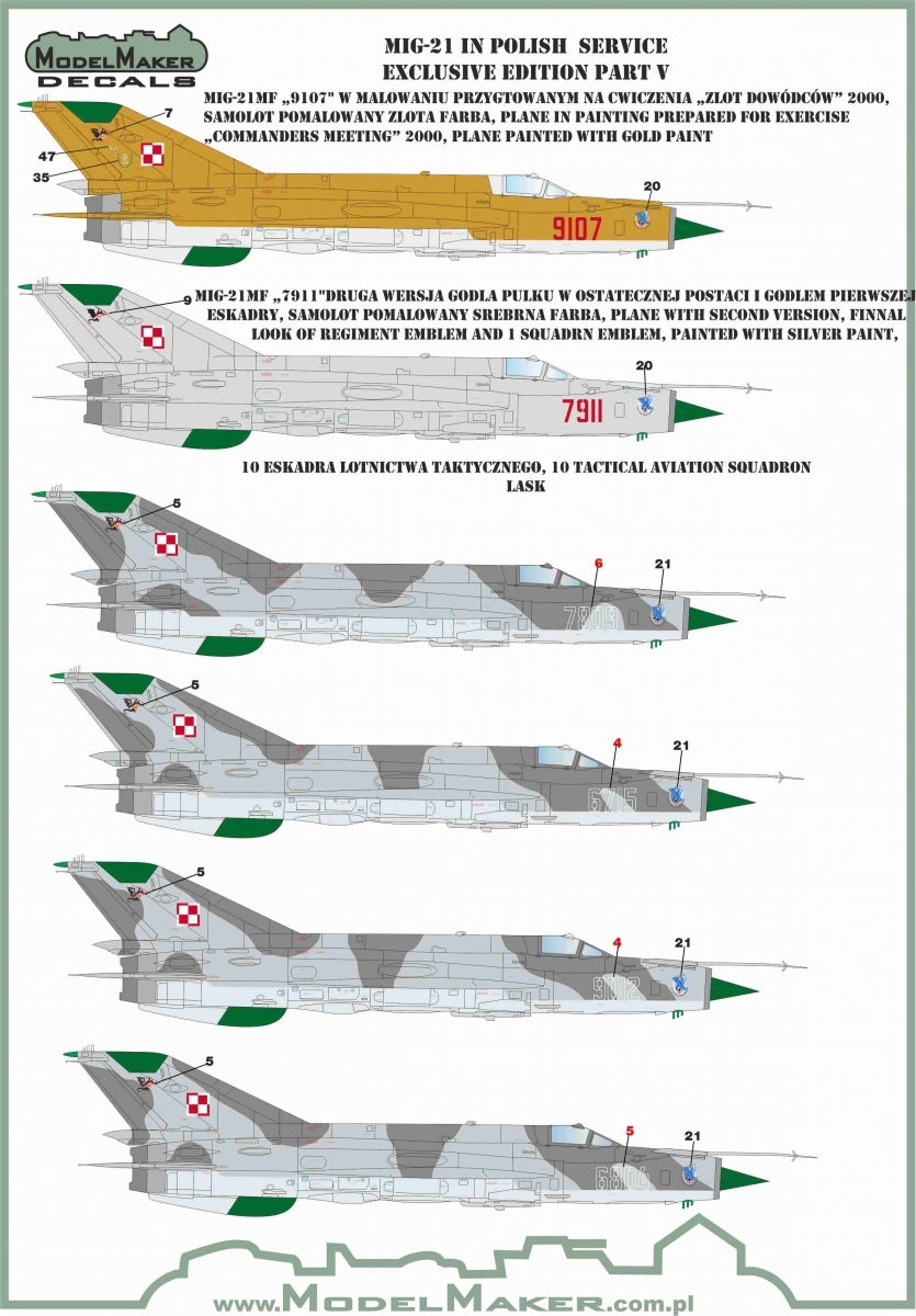ModelMaker Decals D48154 MiG-21 in Polish service exclusive edition part V 1/48 – zdjęcie 2