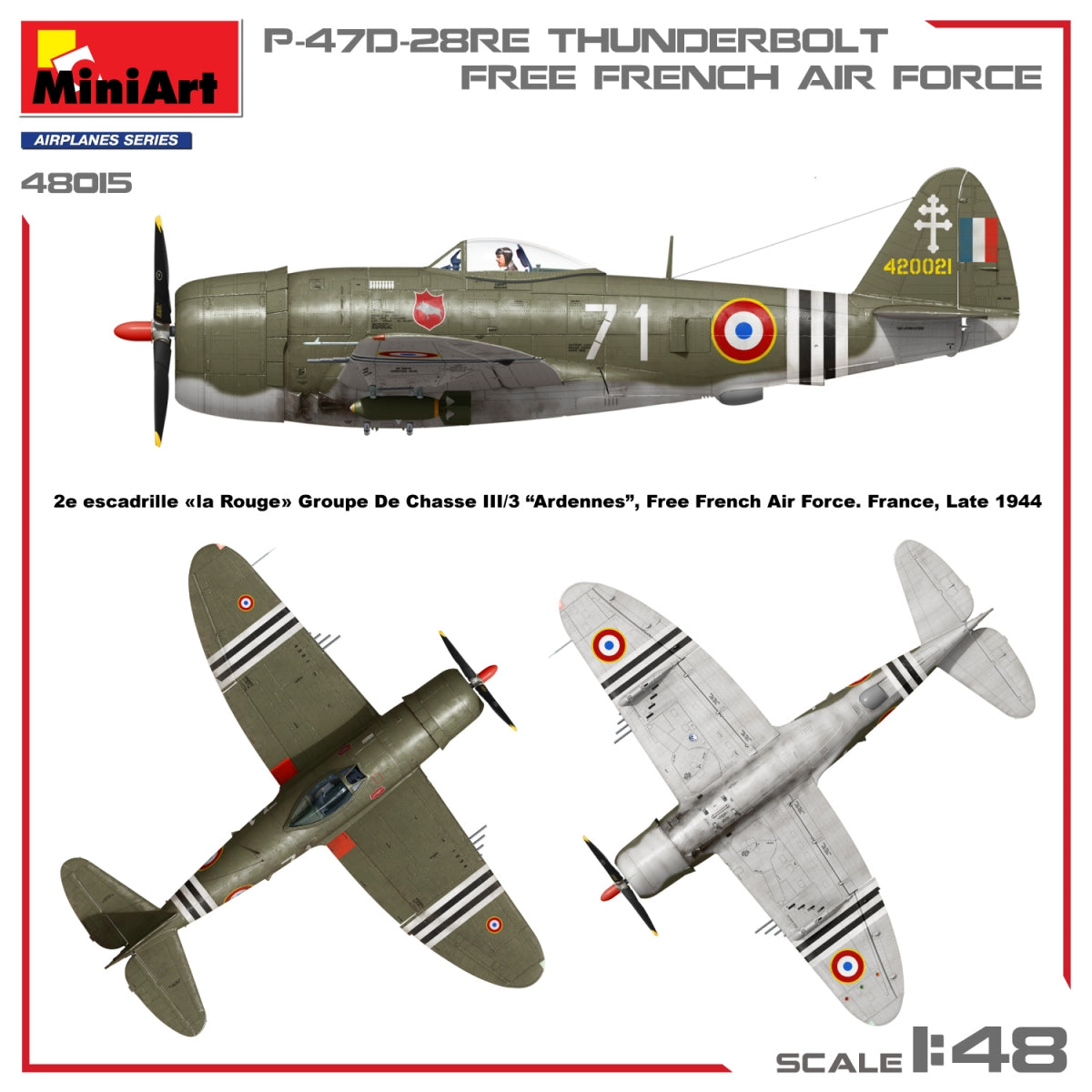 MiniArt 48015 P-47D-28RE THUNDERBOLT. GRATUIT FORCE AÉRIENNE FRANÇAISE 1/48 – image 4
