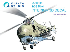 Quinta Studio QD35114 Mi-4 3D-Printed &amp;amp; coloured Interior on decal paper (Trumpeter) 1/35