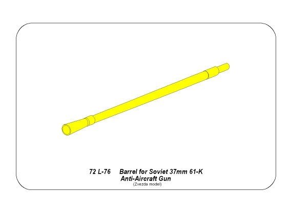Aber 72L-76 37mm barrel for Soviet anti-aircraft gun 61-K 1/72 – image 2