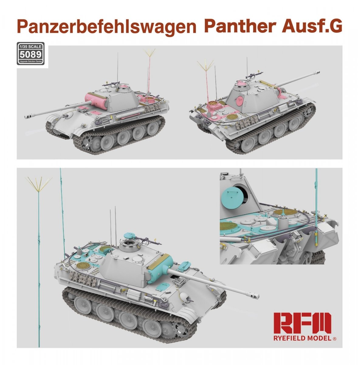 Rye Field Model 5089 Panther Ausf.G Panzerbefehlswagen 1/35 – zdjęcie 3