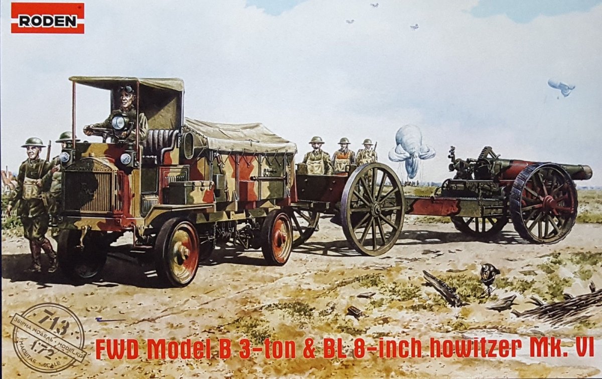 Roden 713 FWD Model B 3-ton &amp;amp; BL 8-inch howitzer Mk. VI 1/72