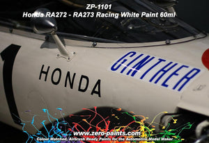 Zero Paints ZP-1101 Honda RA272 - RA273 Racing White Paint 60ml – zdjęcie 2