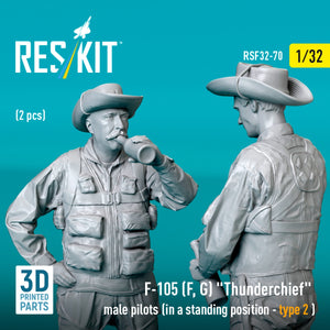 RESKIT RSF32-0070 F-105 (F, G) &amp;quot;Thunderchief&amp;quot; male pilots (in a standing position - type 2) (2 pcs) (3D Printed) 1/32 – zdjęcie 2