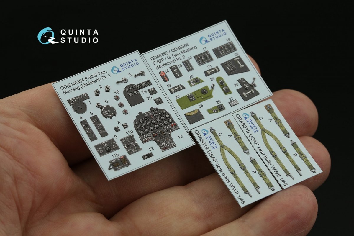 Quinta Studio QD48364 F-82G Twin Mustang 3D-Printed &amp;amp; colored Interior on decal paper (Modelsvit) 1/48 – image 9