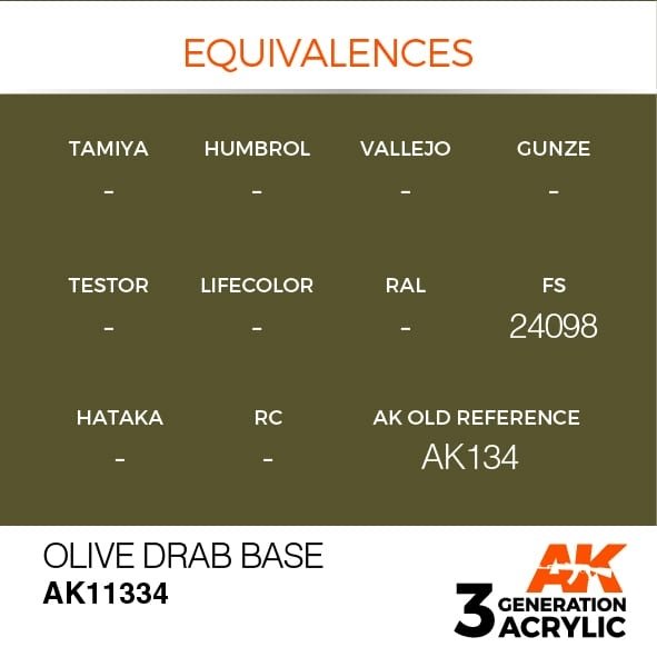 AK Interactive AK11334 Olive Drab Base 17ml – immagine 3