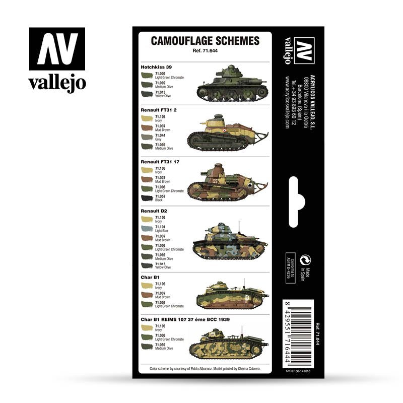 Vallejo 71644 French Camo Colors Pre-War &amp;amp; WWII 8 x 17 ml – zdjęcie 2