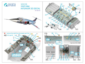 Quinta Studio QD32188 F-104J 3D-Printed colored Interior on decal paper (Italeri) 1/32 – image 14