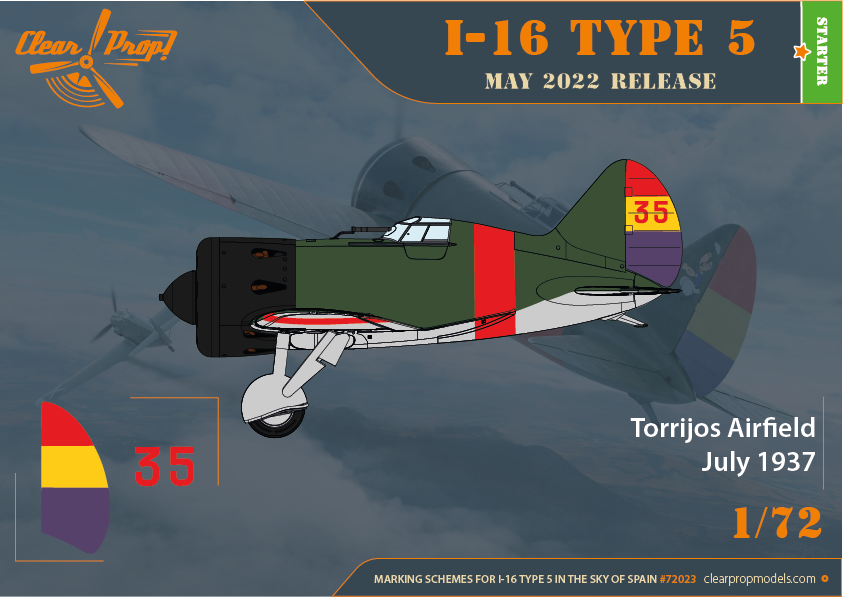 Clear Prop! CP72023 I-16 Type 5 In the sky of Spain STARTER KIT 1/72 – zdjęcie 6