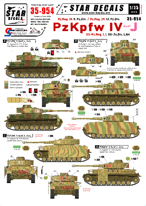 Star Decals 35-954 PzKpfw IV Ausf J 1/35