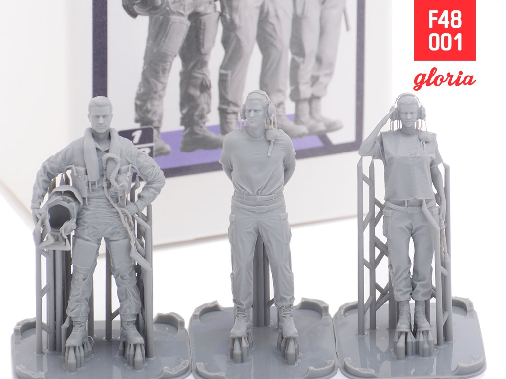 Gloria F48001 Ground Crew US Air Force vol.1 3D Printed Figures x 3 1/48 – zdjęcie 5