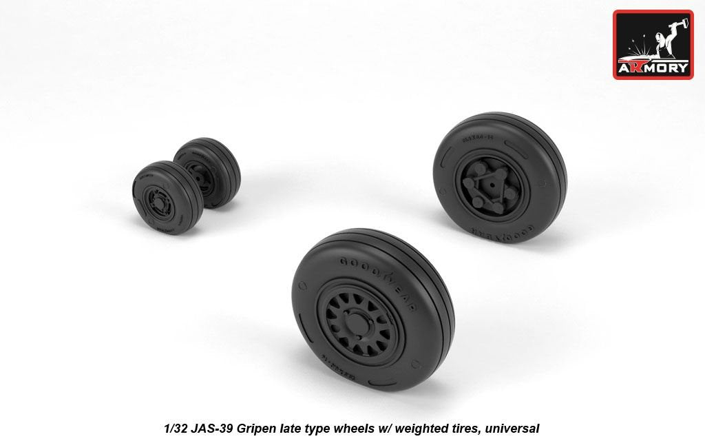 Armory Models AW32503 JAS-39 Gripen wheels w/ weighted tires, late 1/32 – image 3