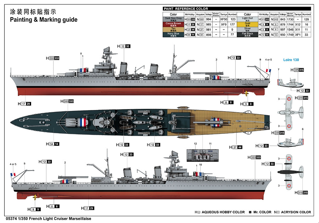 Trumpeter 05374 French Light Cruiser Marseillaise 1/350 – zdjęcie 4